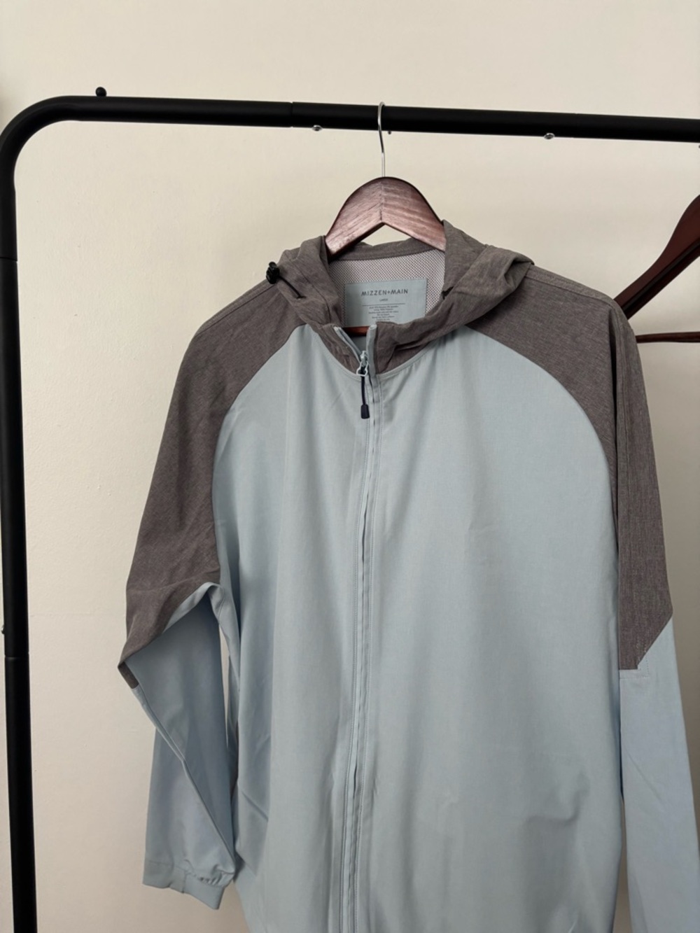 Mizzen and MainLight Blue and Gray Hooded Jacket